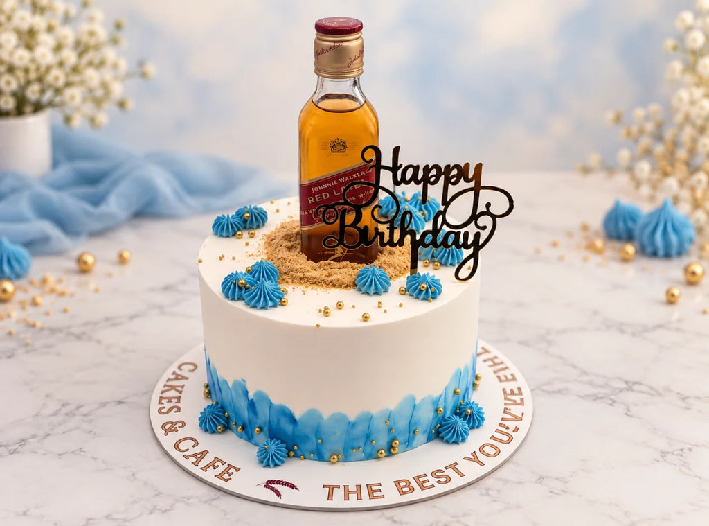 Red Label Bottle Theme Cake