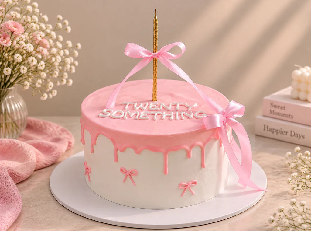 Pink Ribbon Birthday Cake