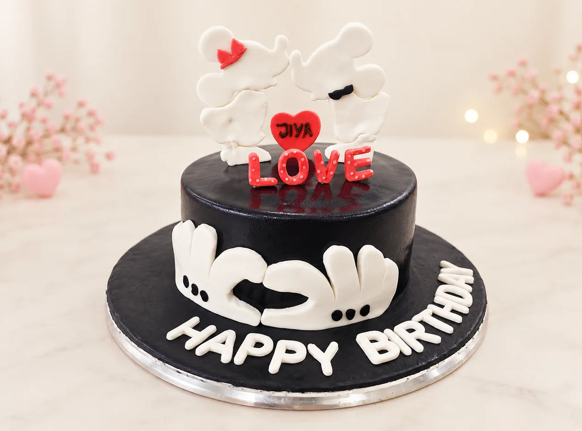 Mickey Minnie Love Theme Cake