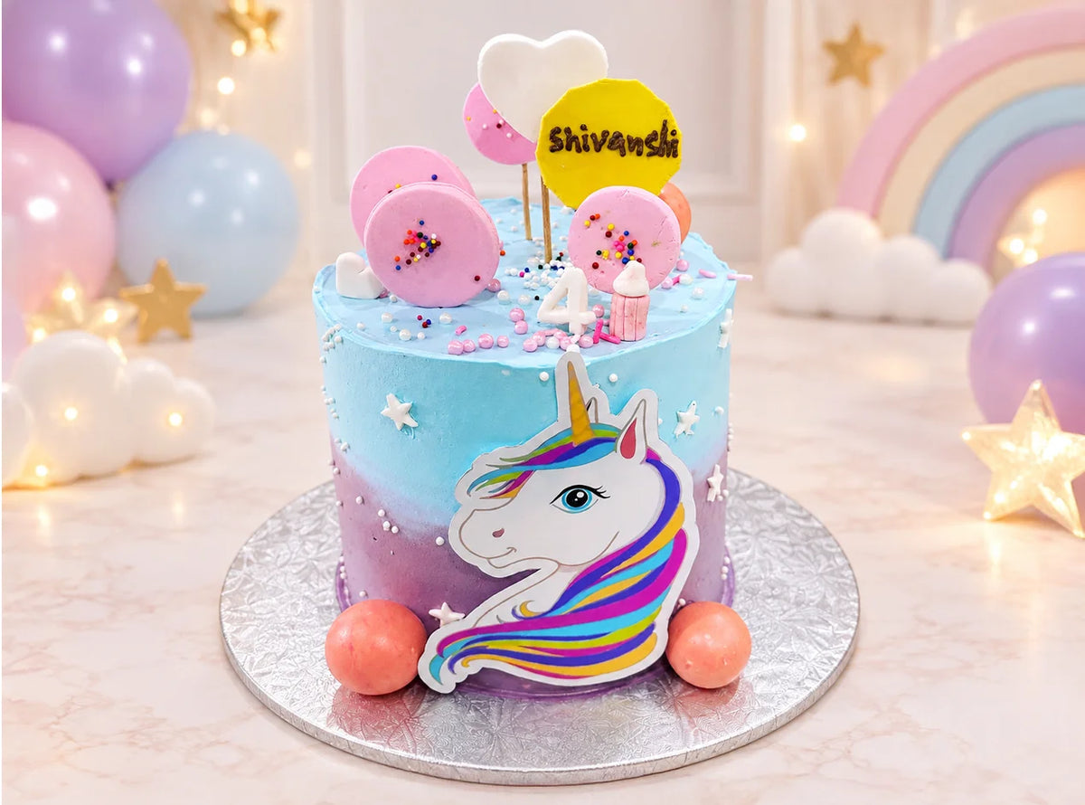 Rainbow Unicorn Birthday Cake