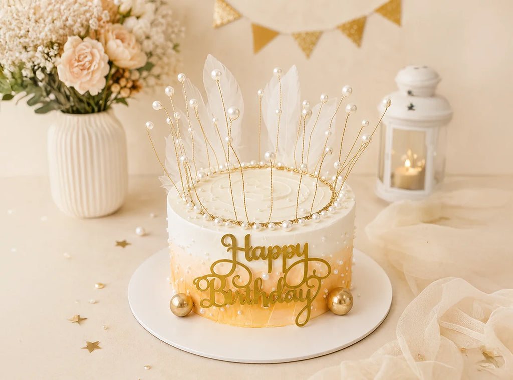 Crown and Wings Birthday Cake