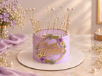Lavender Pearl Crown Birthday Cake