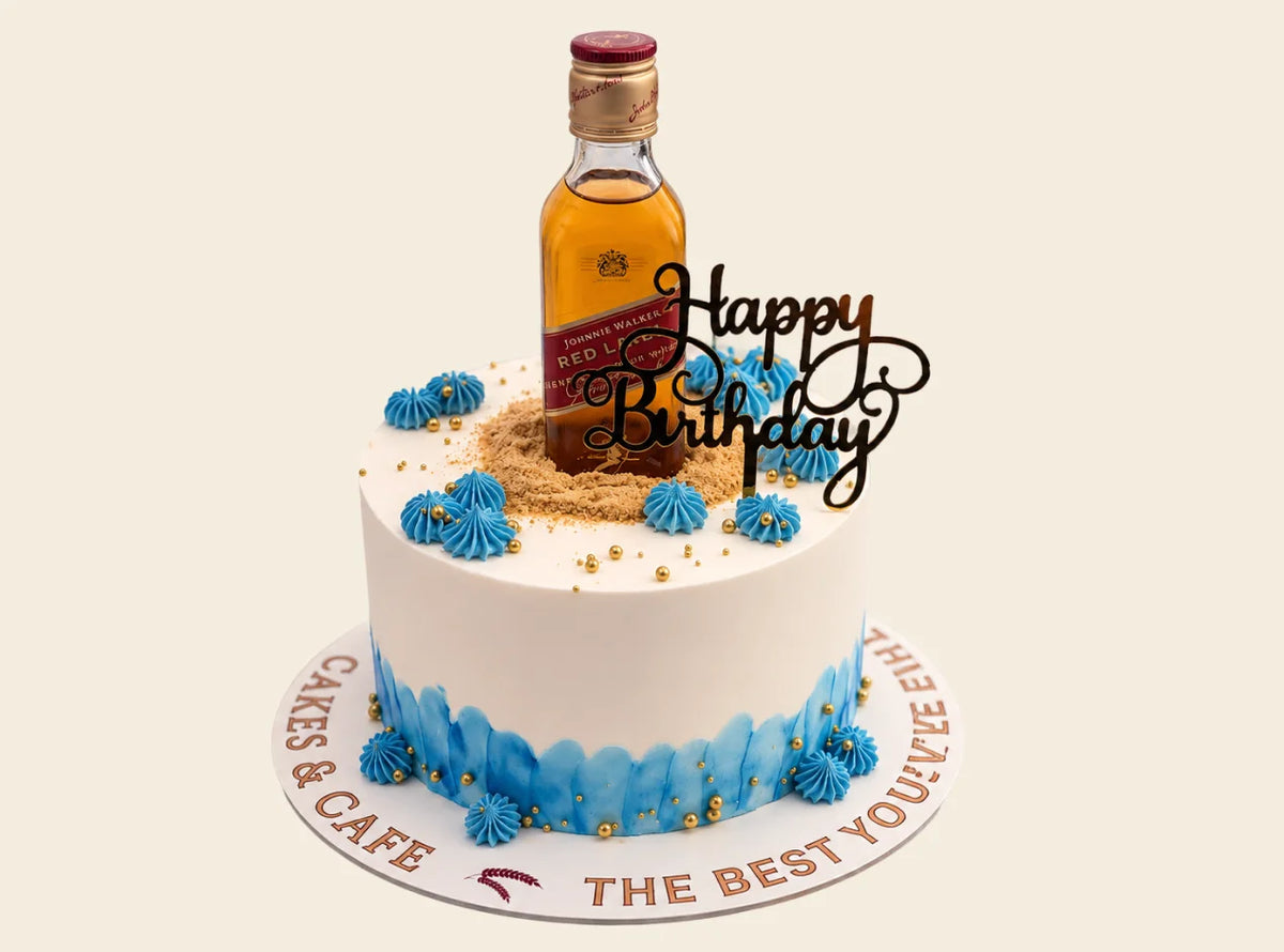 Red Label Bottle Theme Cake