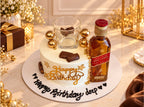 Whisky Theme Birthday Cake With Glass