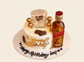 Whisky Theme Birthday Cake With Glass