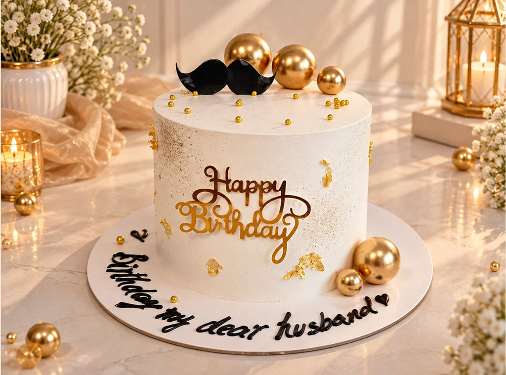 Mustache Theme Cake
