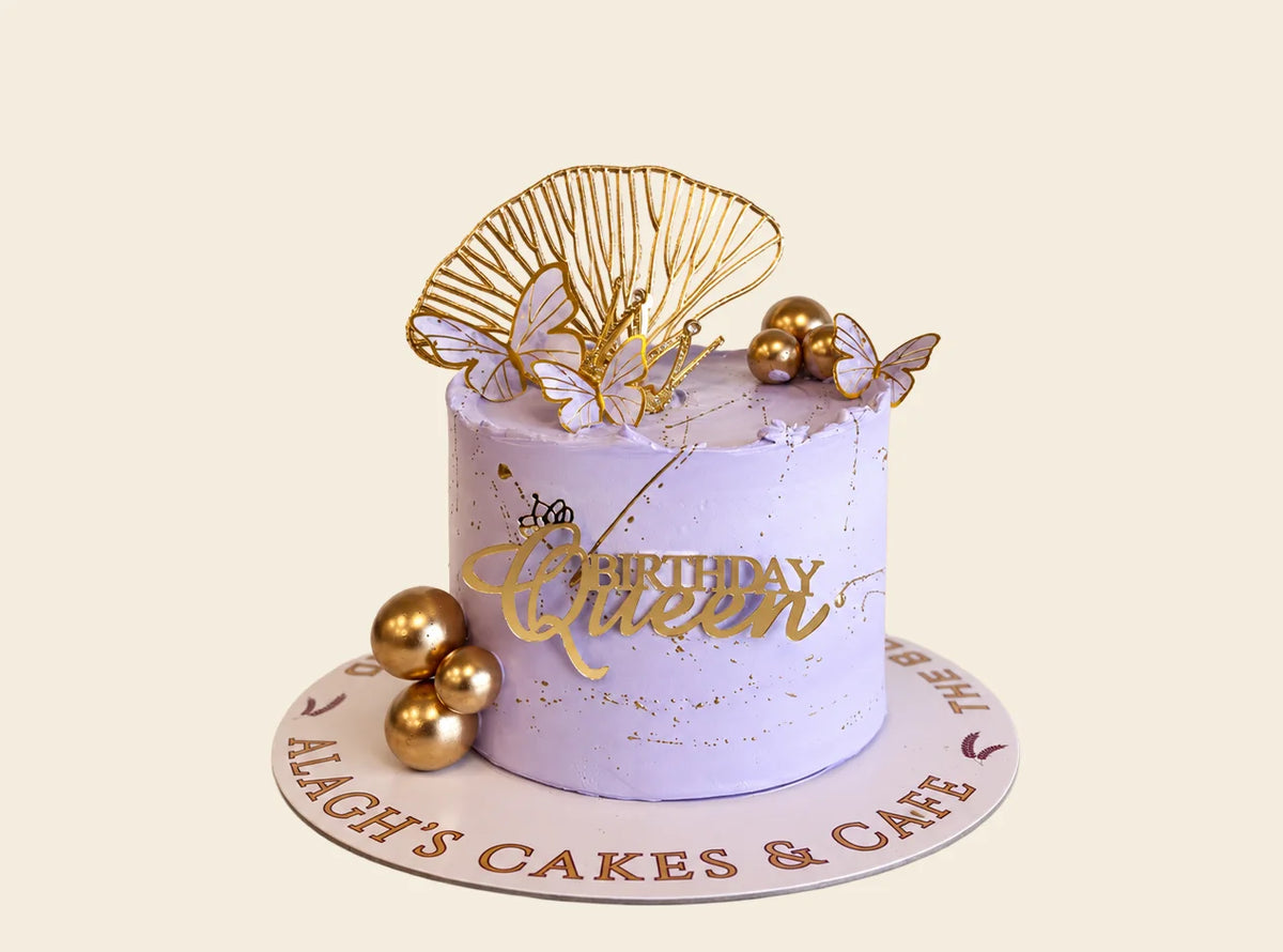 Lavender butterfly birthday cake