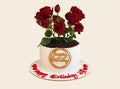 Real Red Rose Flower Cake