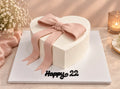 Pink Bow Heart Cake