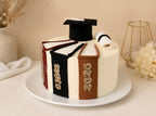 Books Theme Graduation Cake