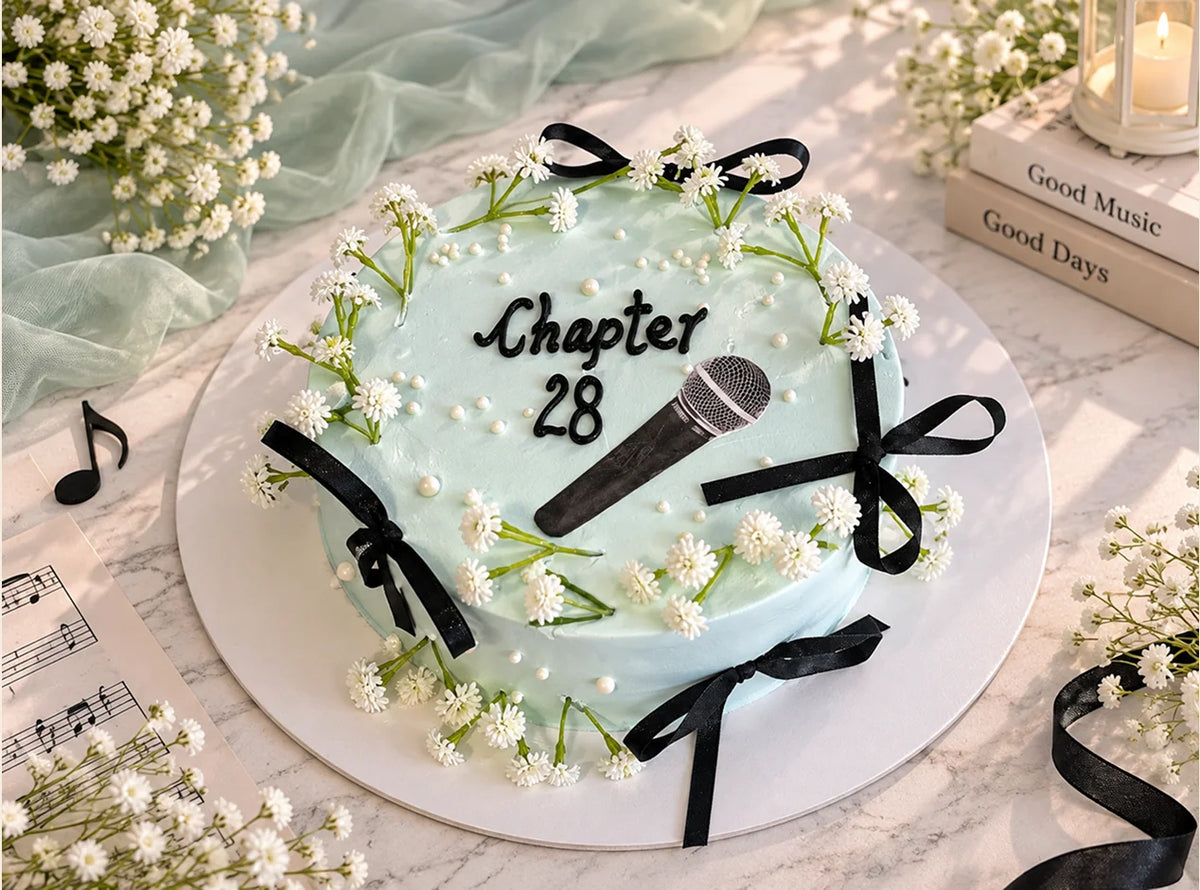 Vintage Ribbon Birthday Cake