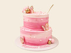 Pink Butterfly Tiered Cake