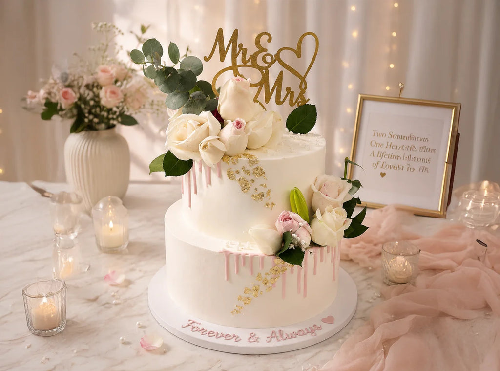 Flowers and Blossoms Two Tiered Cake