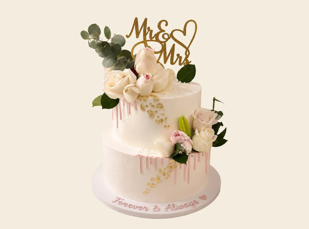 Flowers and Blossoms Two Tiered Cake