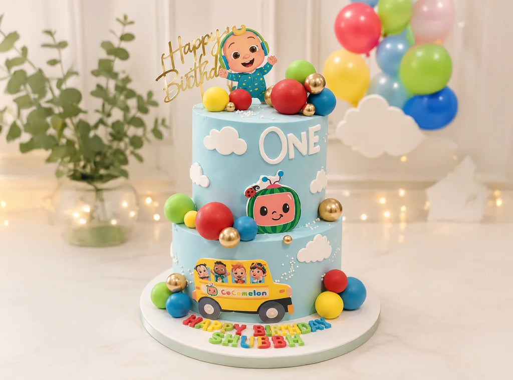 Cocomelon Delight Two Tiered Cake