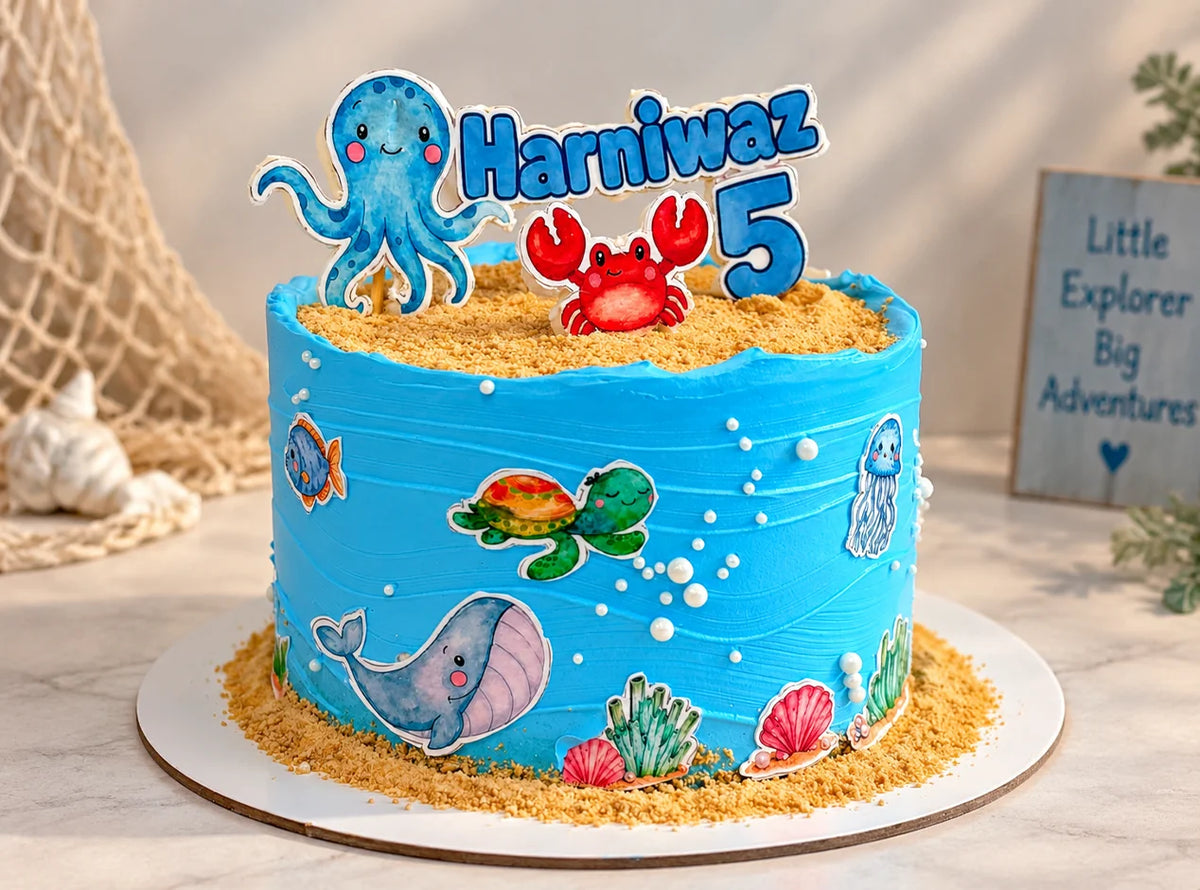 Under the Sea Ocean Theme Birthday Cake