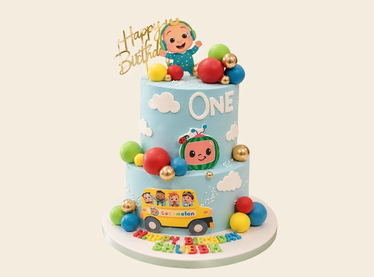 Cocomelon Delight Two Tiered Cake