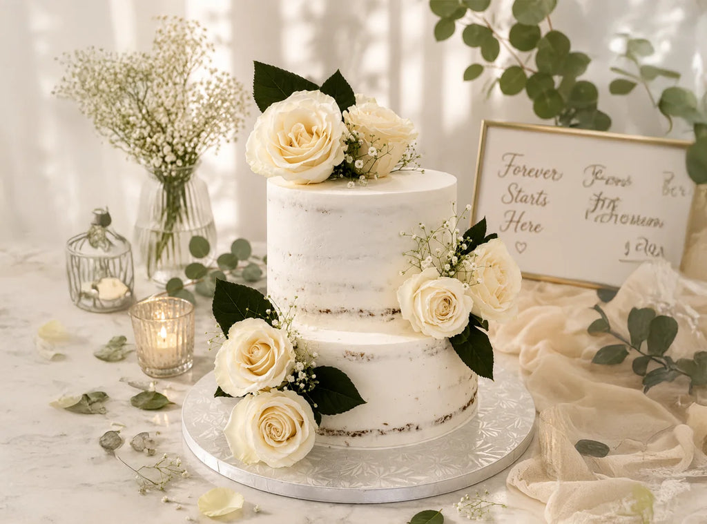 Naked Wedding Tiered Cake