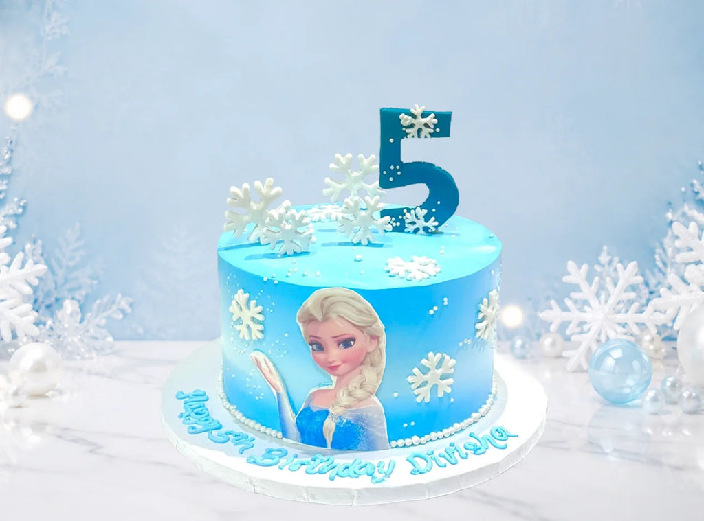 Blue Frozen Elsa Cake