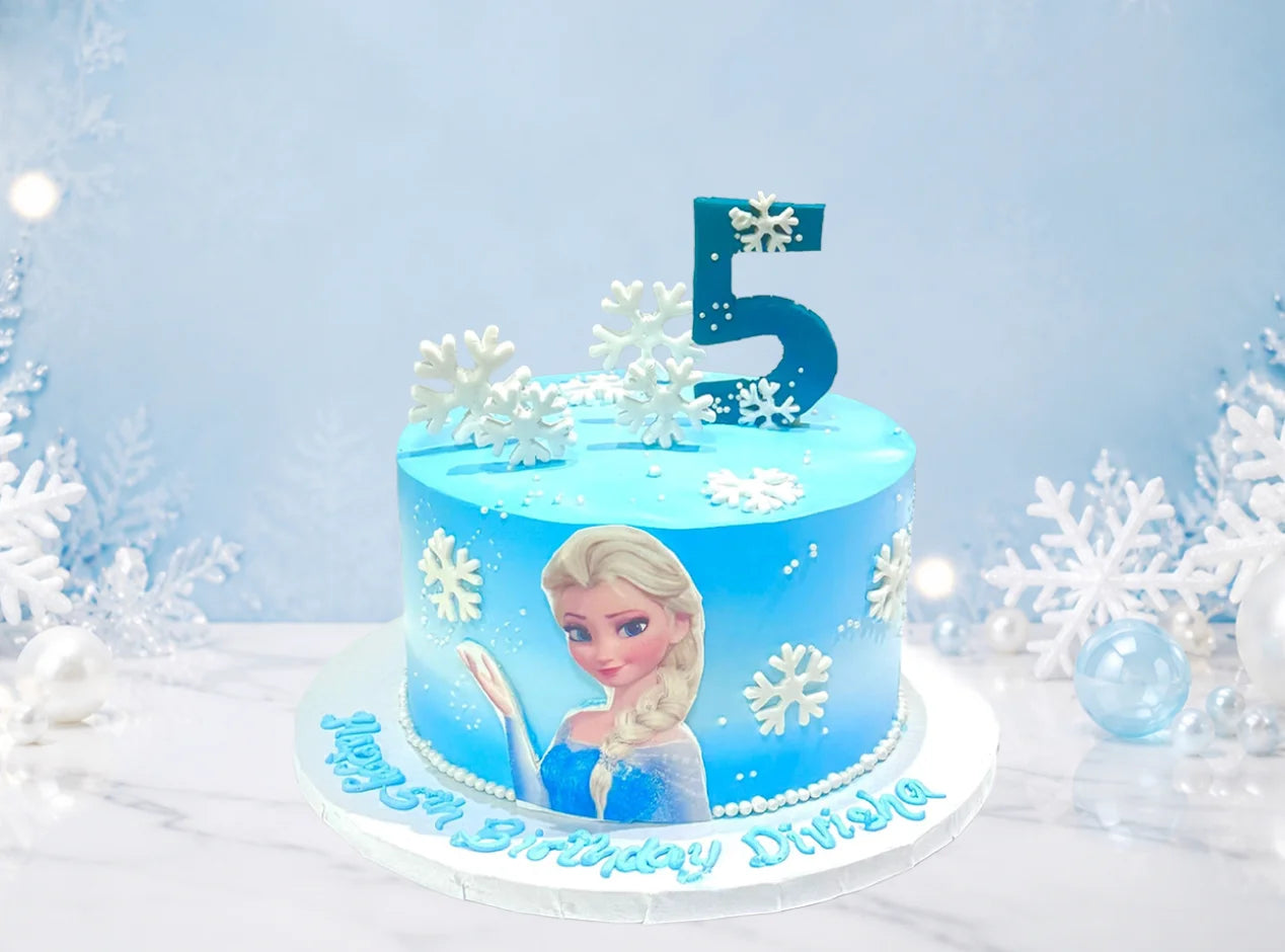Blue Frozen Elsa Cake