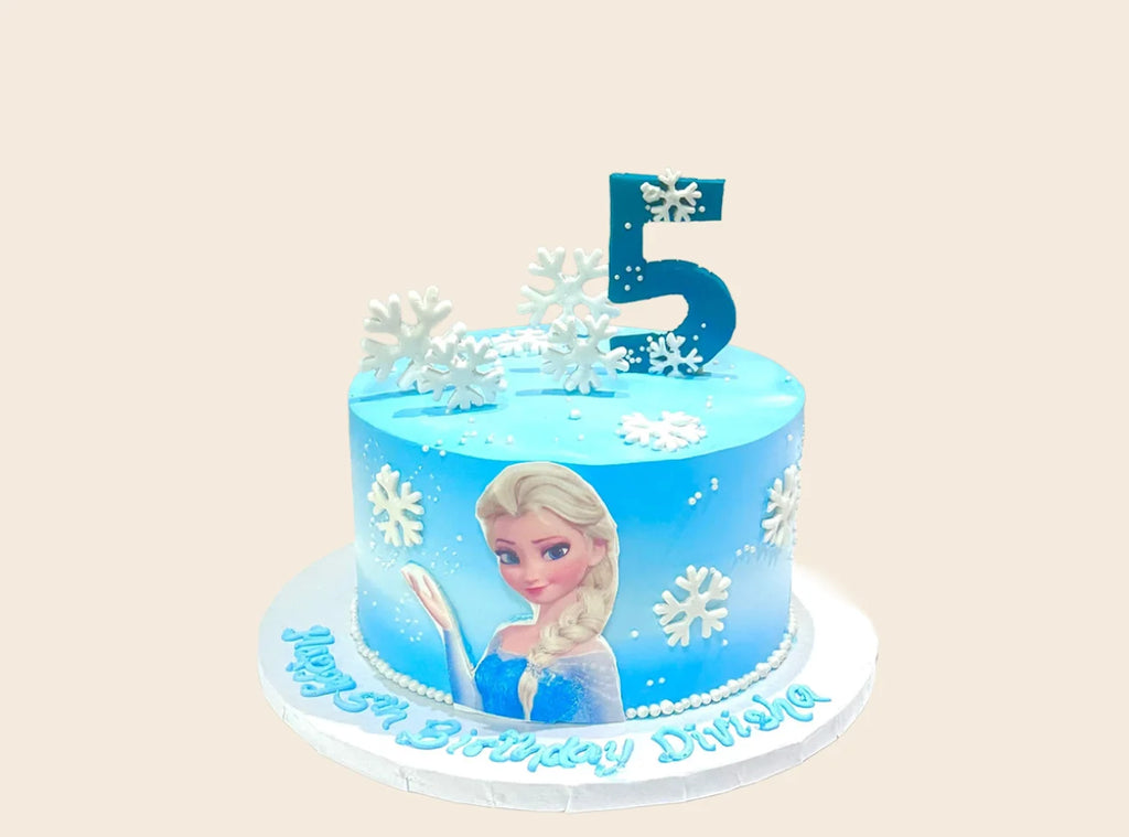 Blue Frozen Elsa Cake