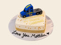 Blue Truck Theme Cake