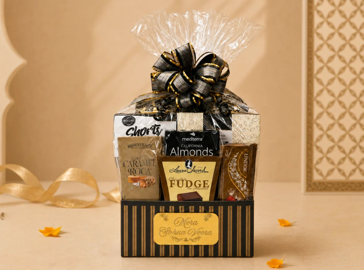 Black and Gold Rakhi Basket