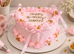 Pink Vintage Heart Bow Cake