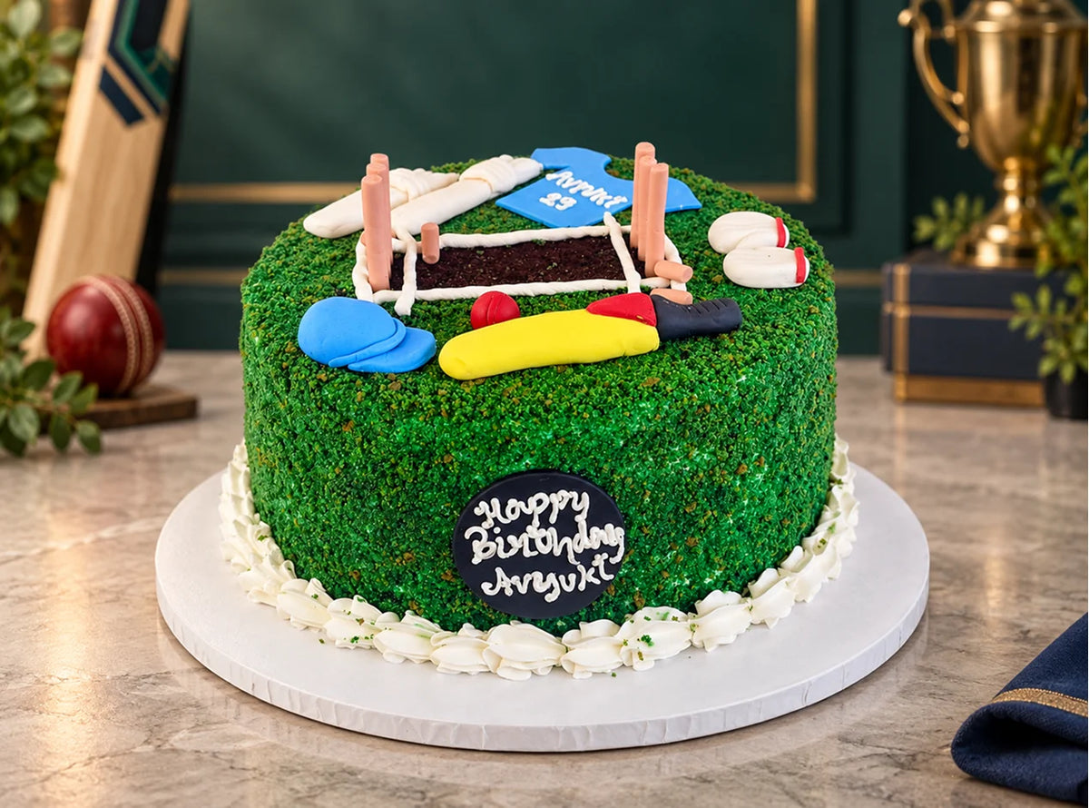 Cricket Theme Cake