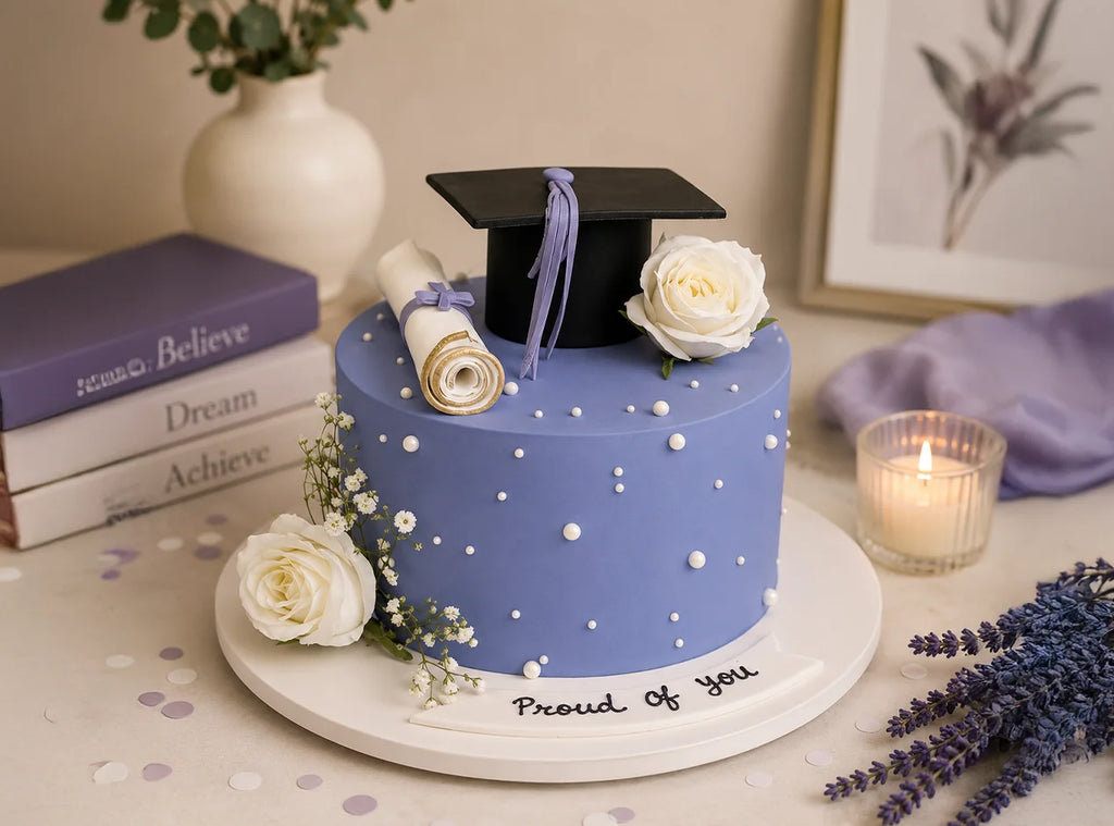 Lavender Graduation Cake