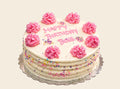 Pink Floral Rosette Cake