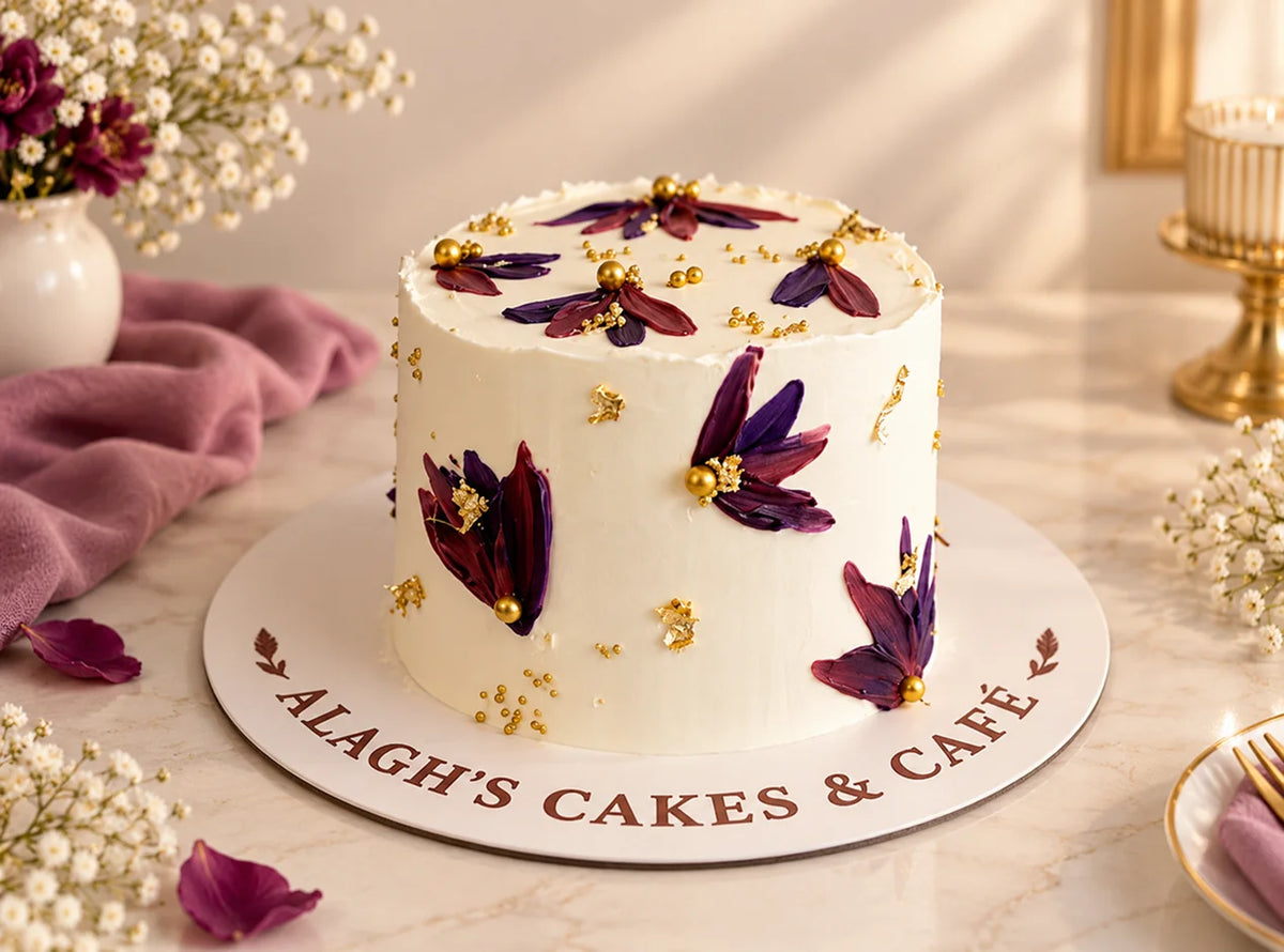 Hand-Painted Floral Delight Cake