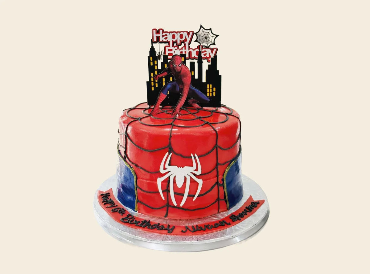 Spiderman Theme Birthday Cake