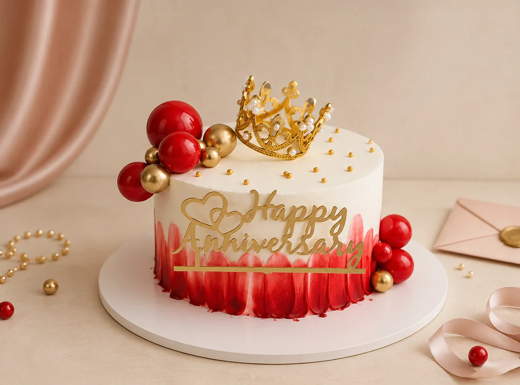 Red Crown Birthday Cake