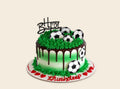 Football theme cake