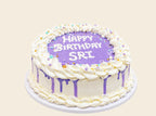 Elegant Lavender Drip Cream Cake