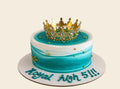Crown Themed Turquoise Cake