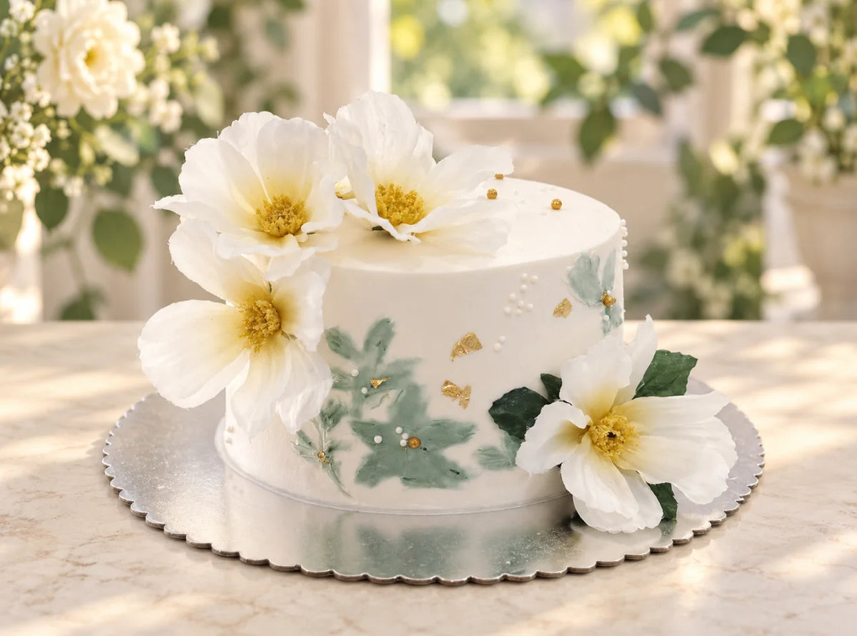 White Floral Cake
