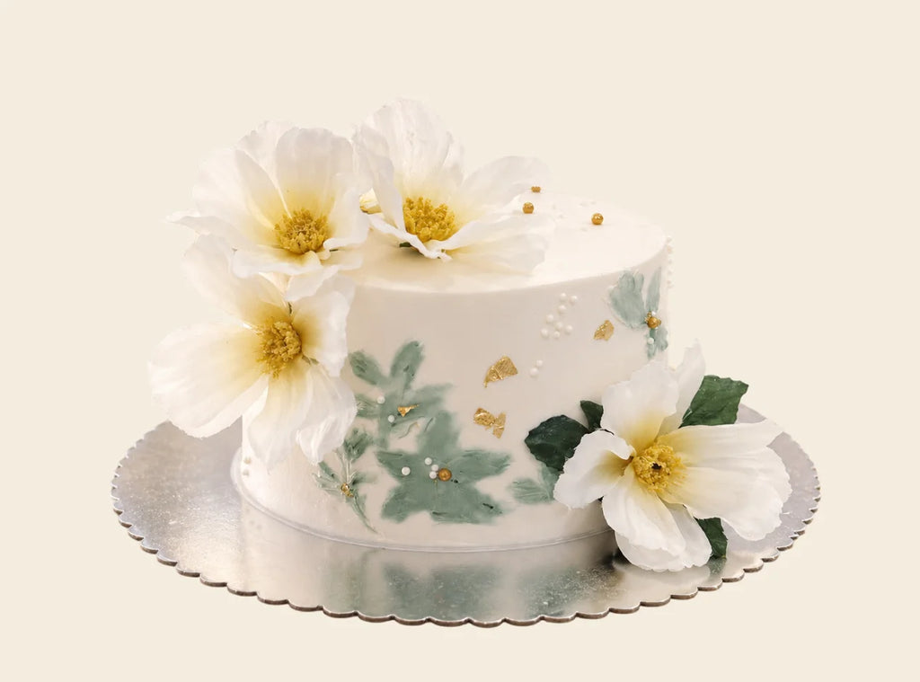 White Floral Cake