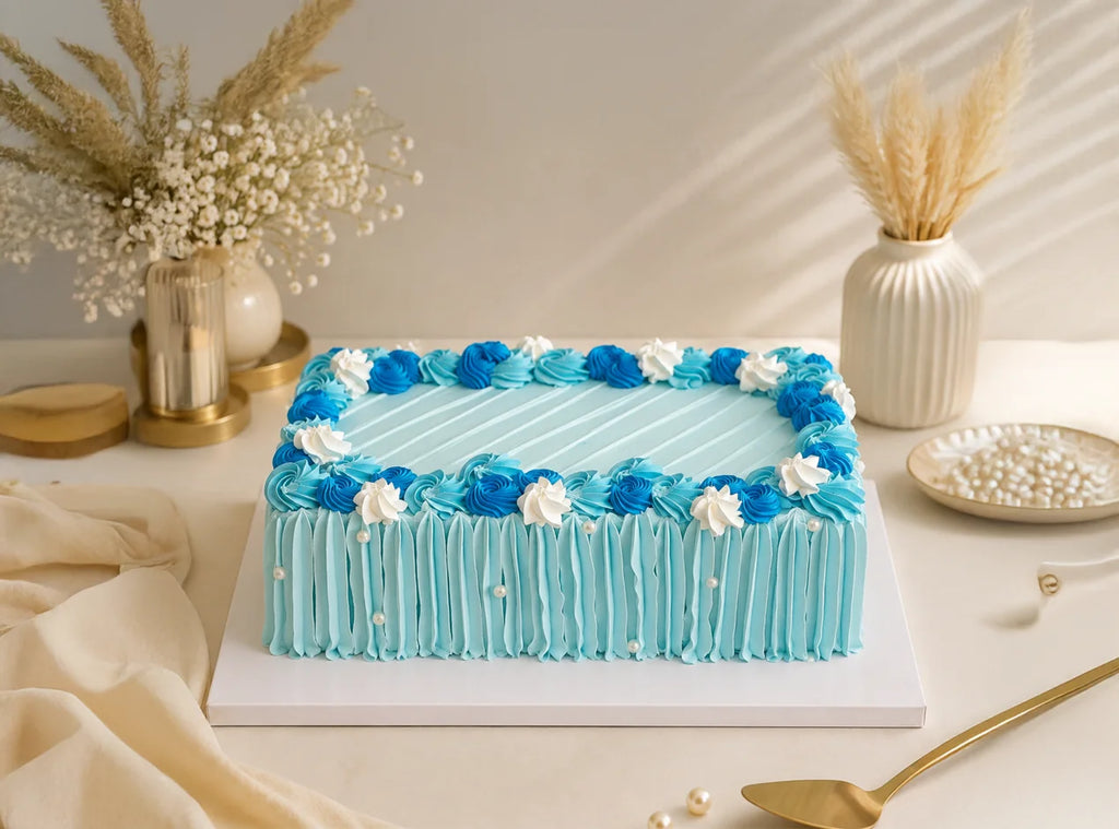 Blue Rectangle Cake