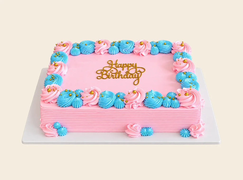 Pastel Rectangle Birthday Cake