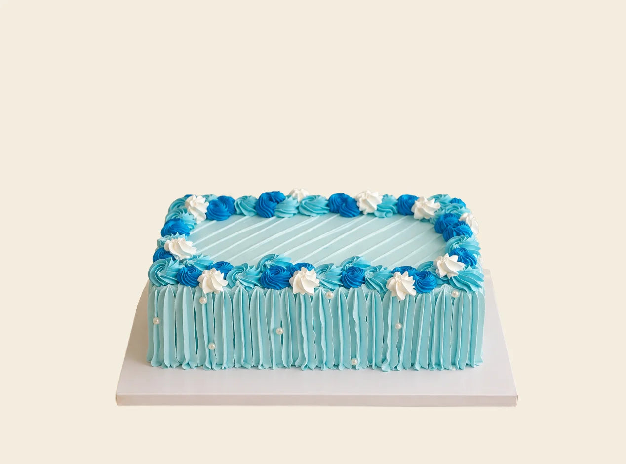 Blue Rectangle Cake