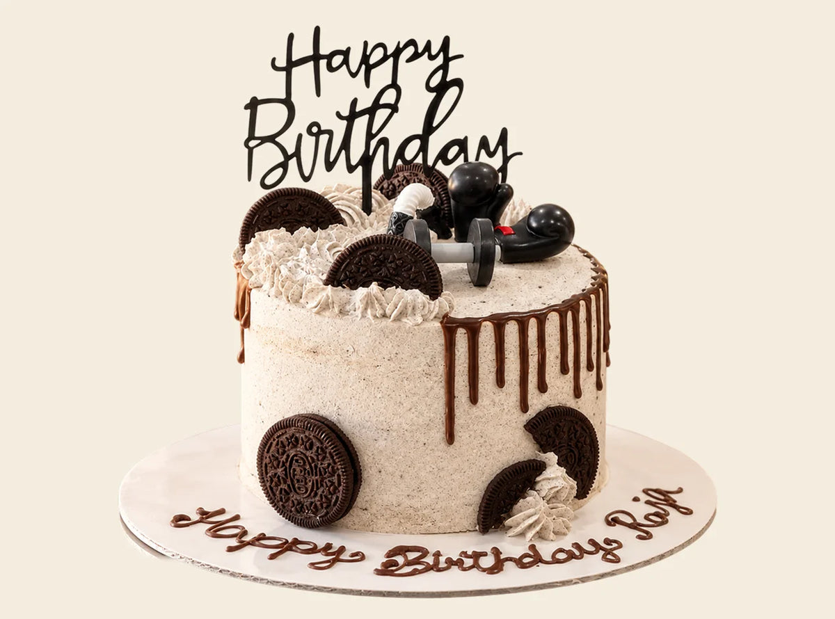 Oreo Fitness Theme Birthday Cake