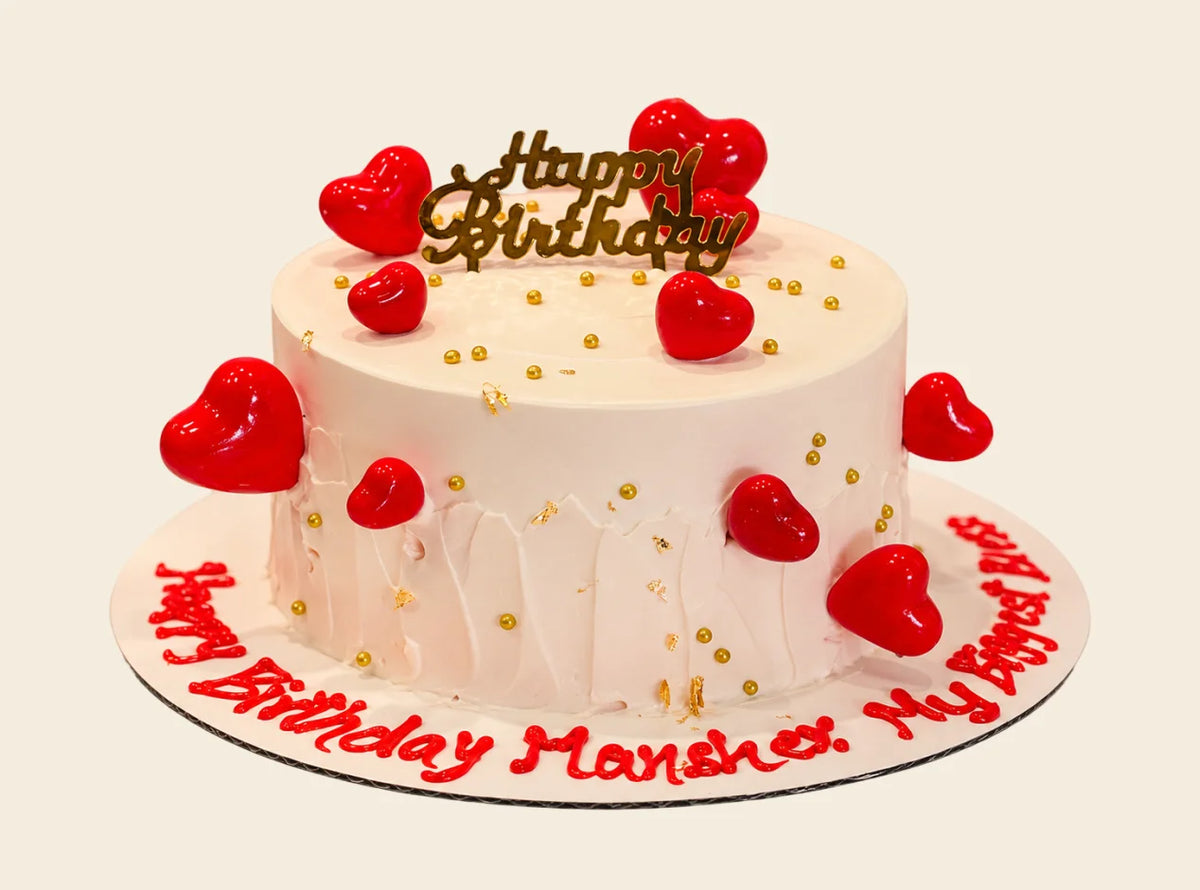 Red Heart Birthday Cake
