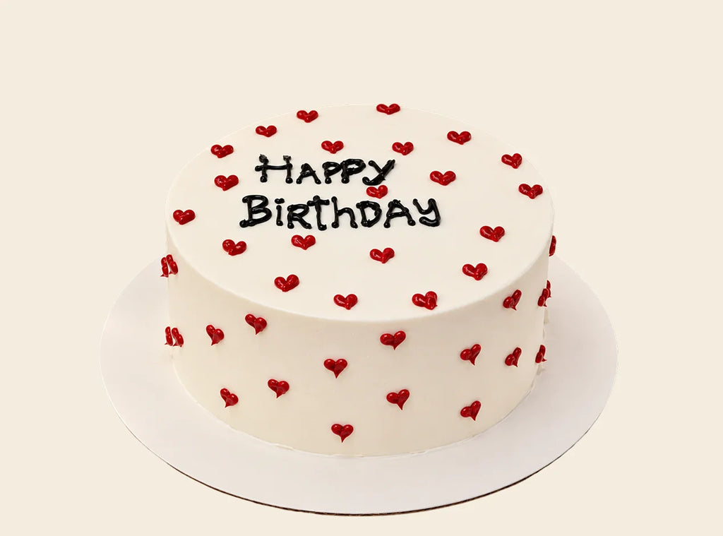 Minimalist Red Heart Cake