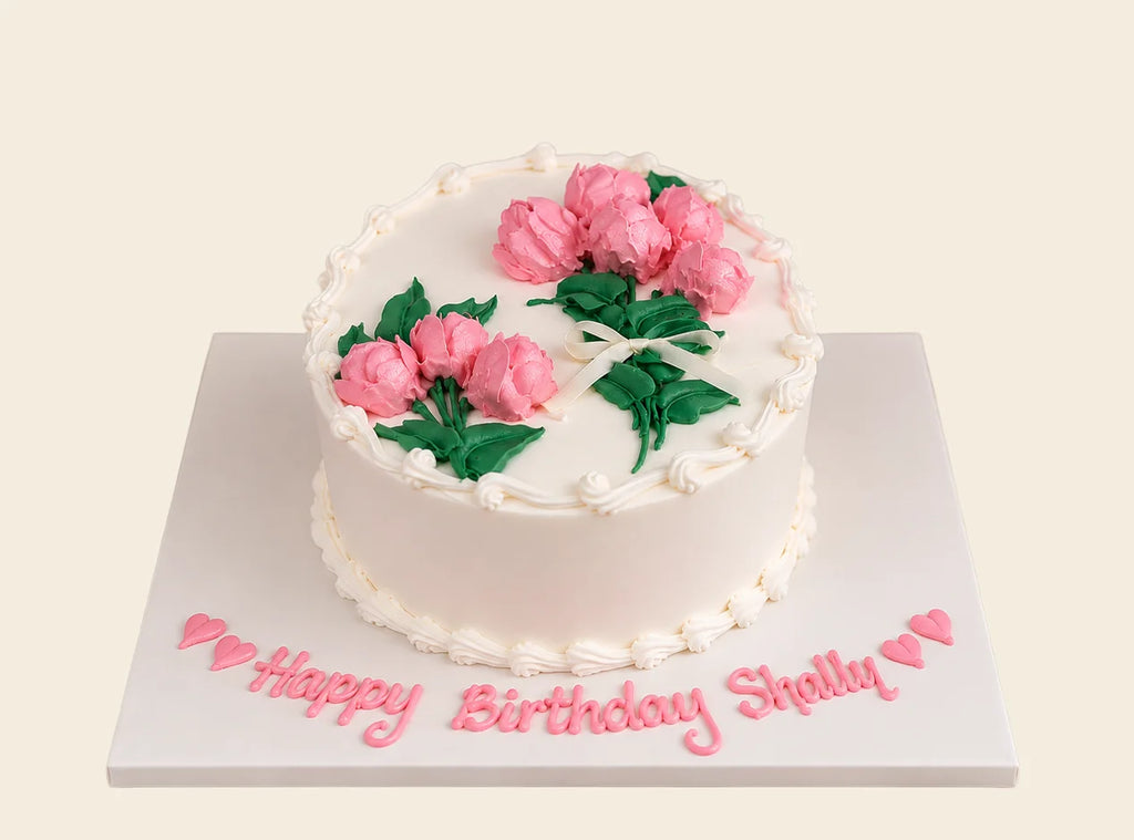 Pink Floral Birthday Cake