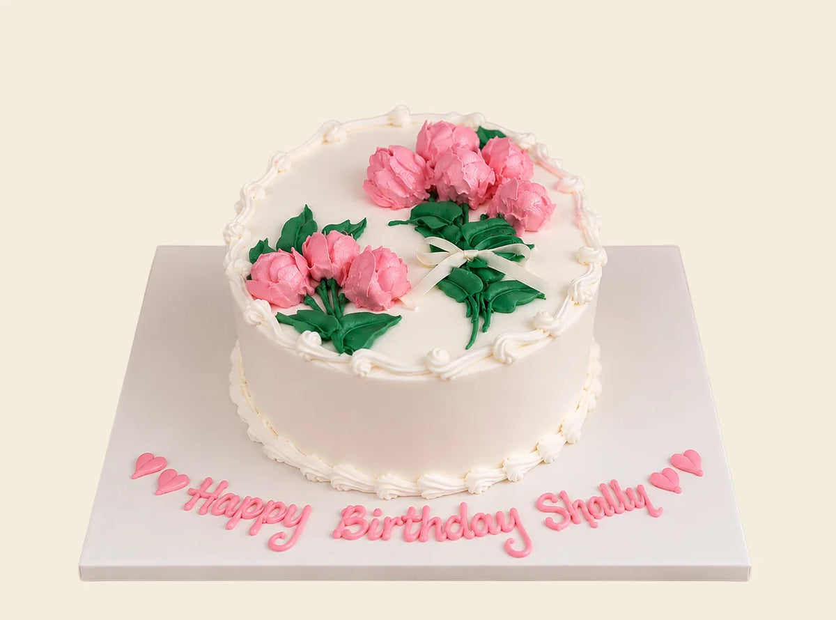 Pink Floral Birthday Cake