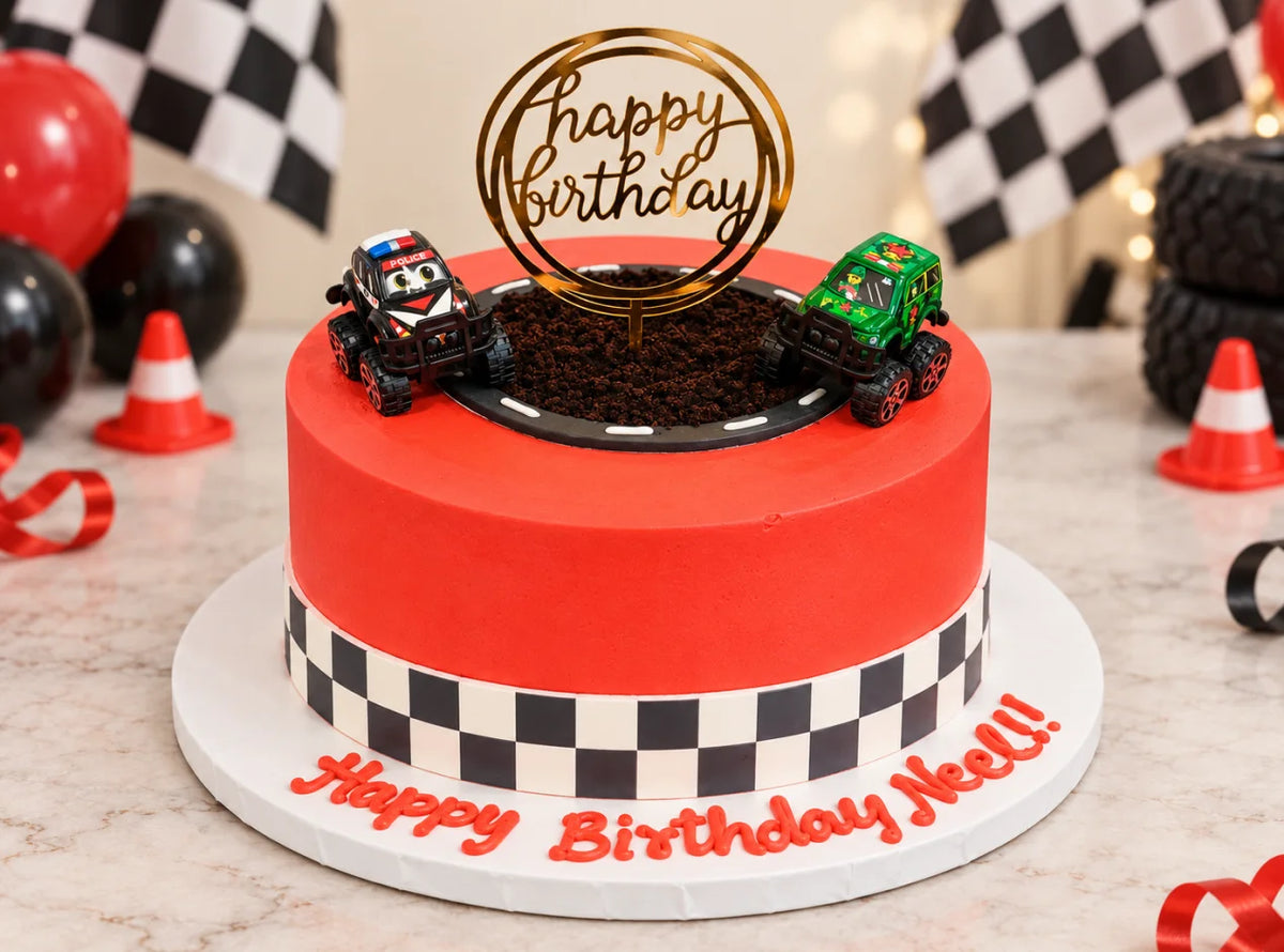 Racing Car Theme Cake