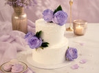 Pearl and Purple Rose Wedding Cake