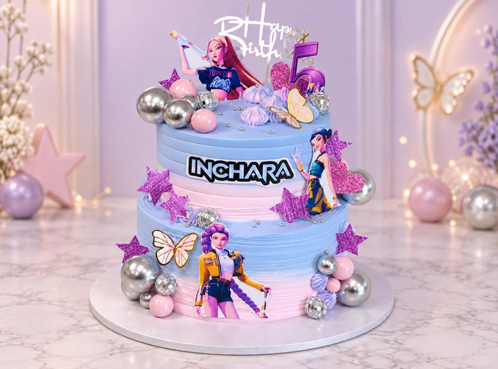 K-Pop Demon Hunters Theme Birthday Cake